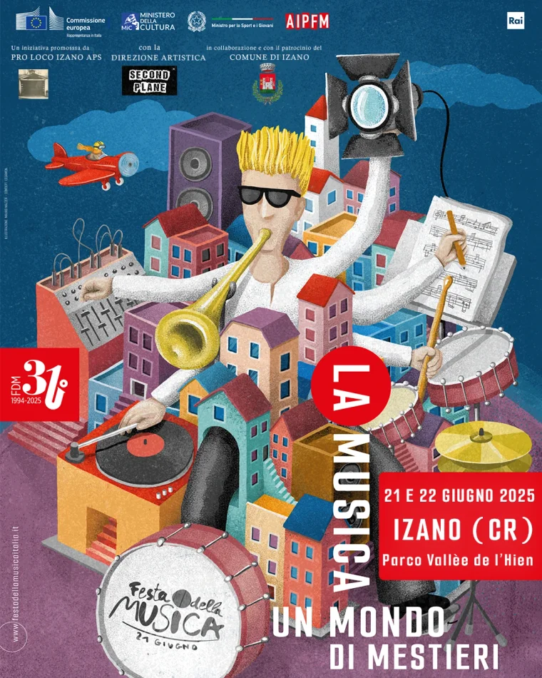 Locandina Second Plane: Festa della musica izano direzione artistica, 20 giugno 2025