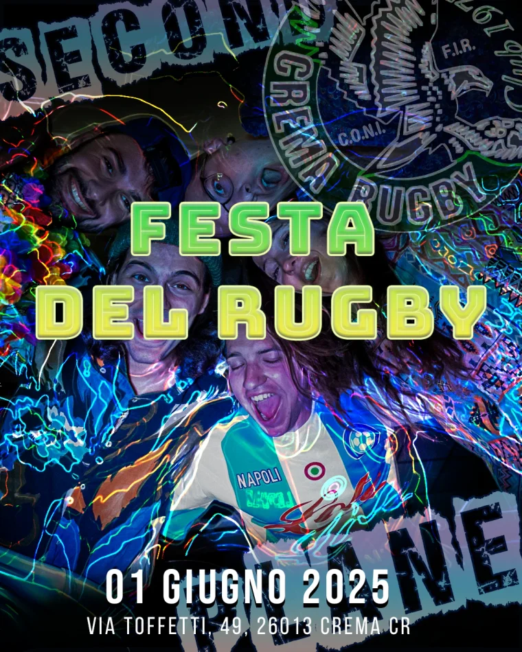 Locandina Second Plane: Festa del rugby crema, 1 giugno 2025